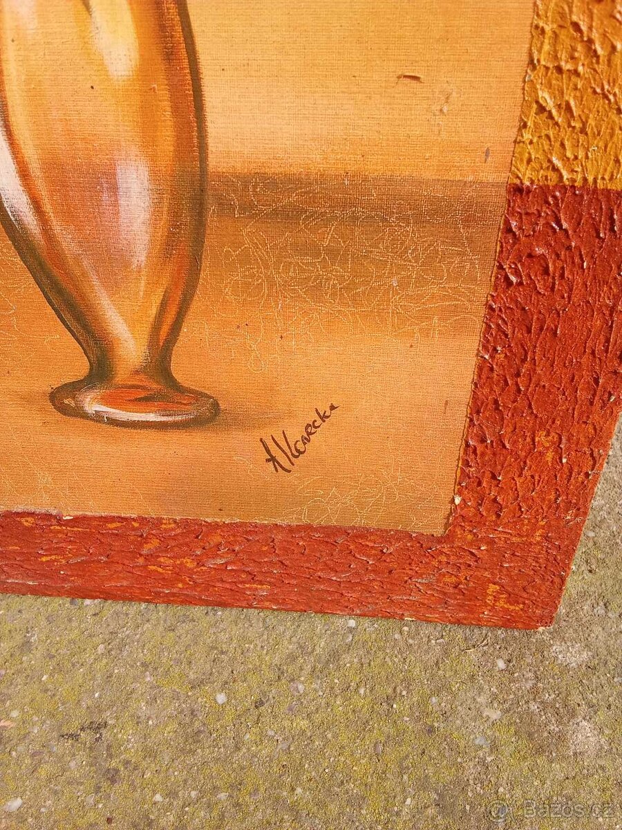 Soubor 3 malovaných obrazů - Květiny ve váze - 5