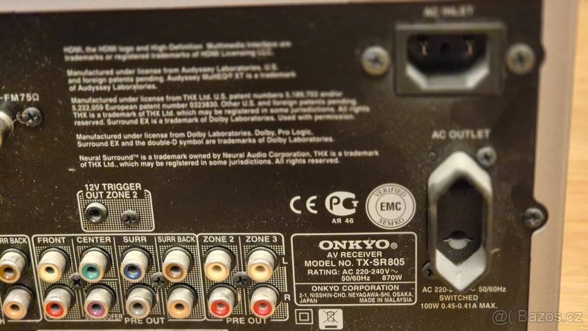 Onkyo TX-SR805 - domácí kino THX® Ultra2 - 5