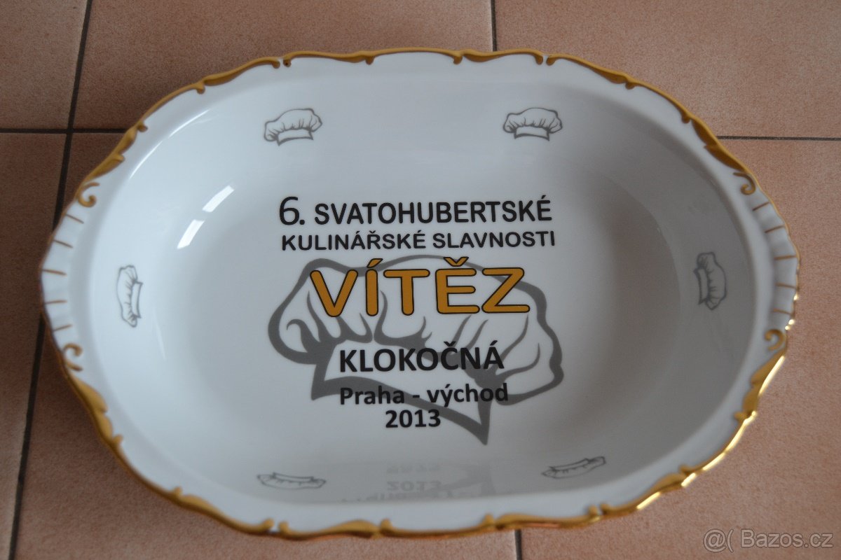 KRÁSNÉ PORCELÁNOVÉ TÁCY - myslivecký motiv-značeno - 5