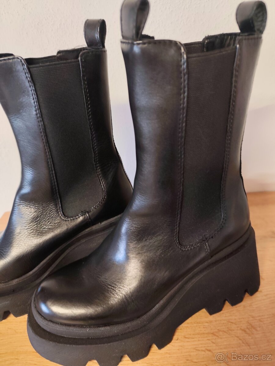 Kožené boty na platformě Badura 37 - 5