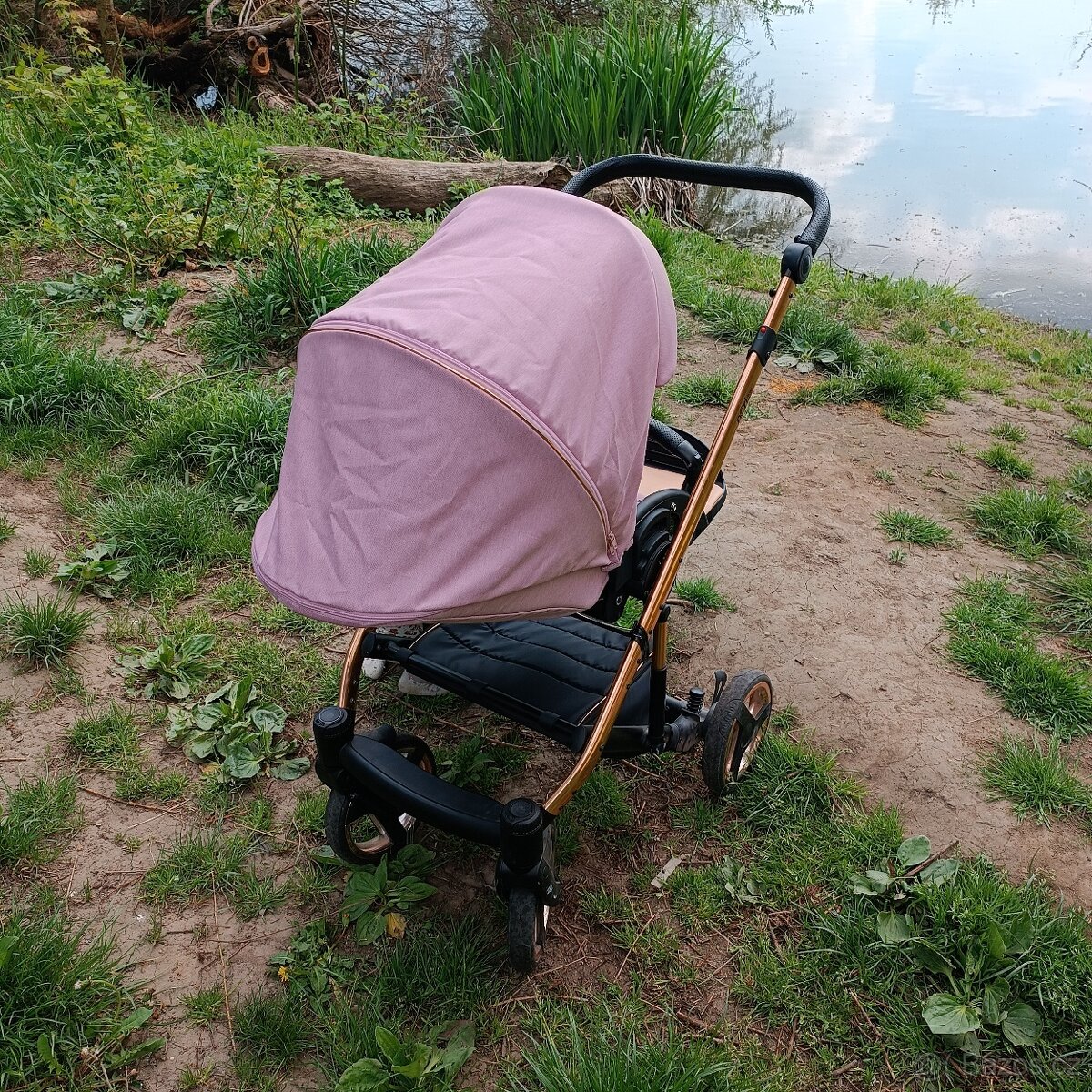 Kočárek 3v1 Rosegold & růžová - 5