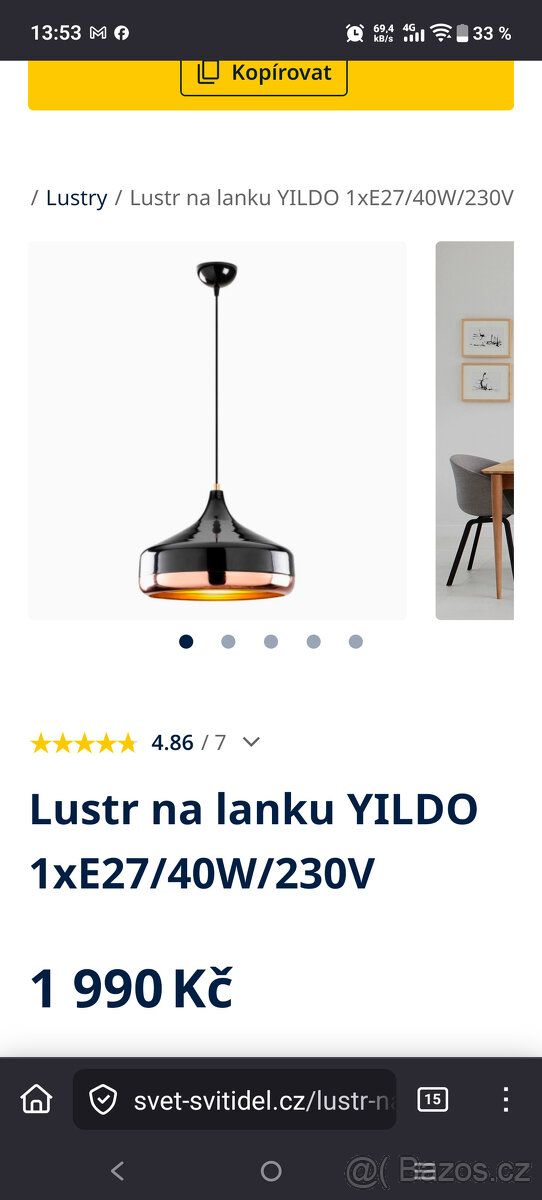 Lustr obývák, kuchyň, jídelna YILDO - 5