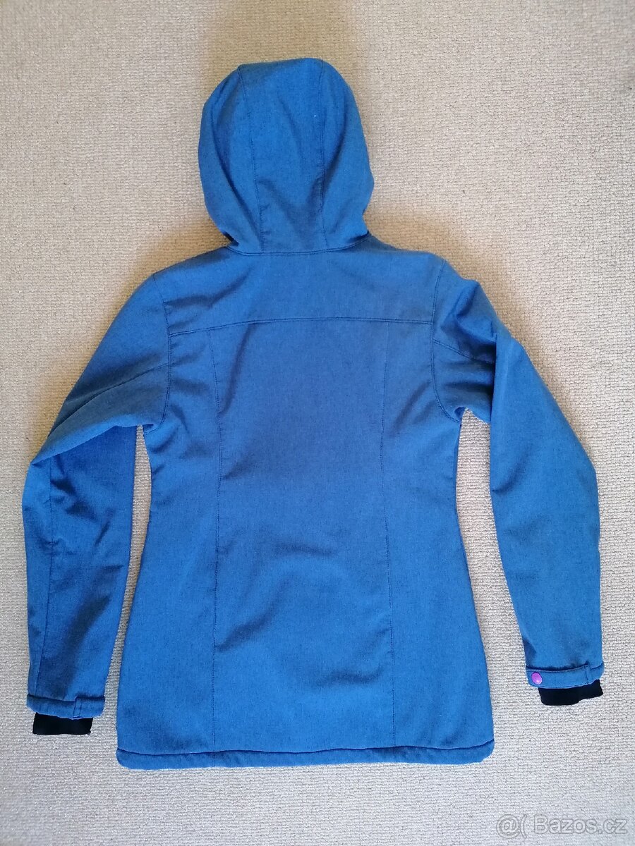 Vyteplený modře žíhaný softshellový kabát Shara, v. M - 5