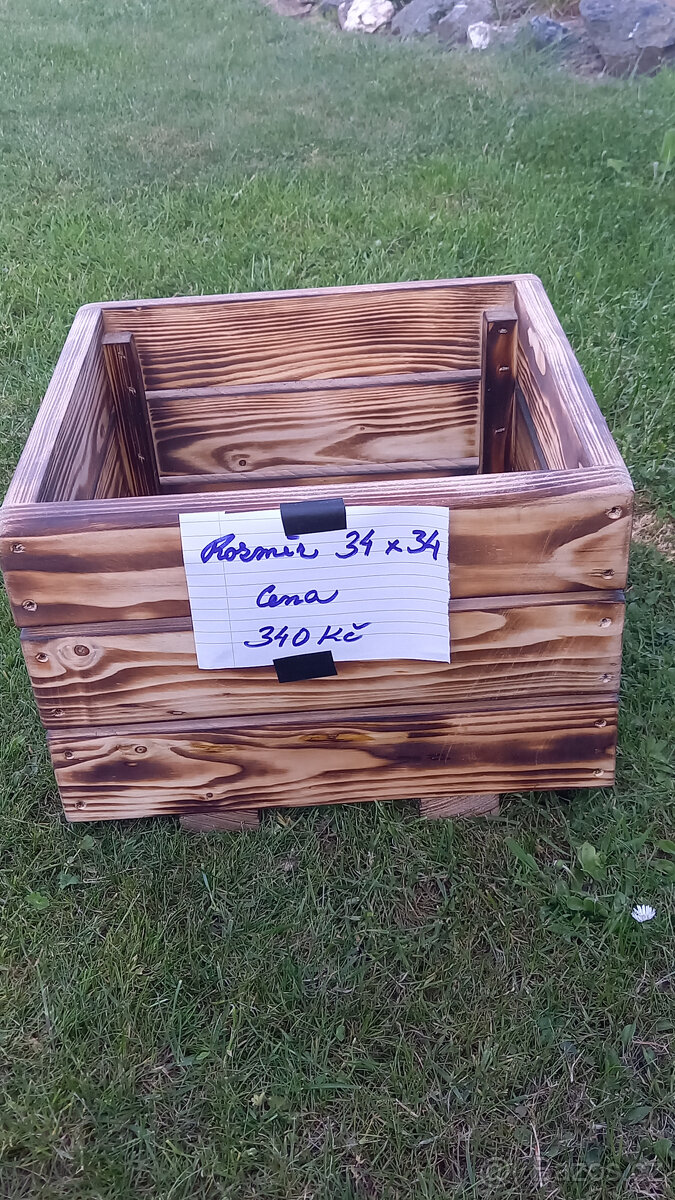 Dřevěné truhlíky opalované nové - 5