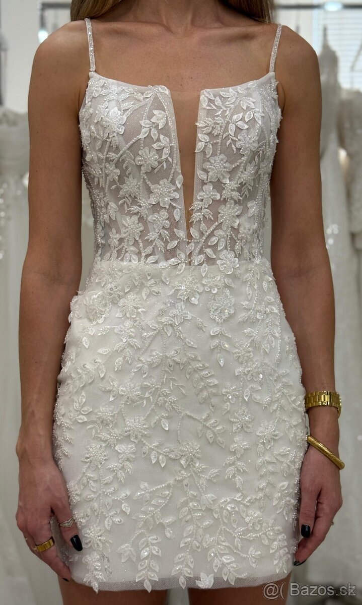 Prodám nové mini svatební šaty - 5