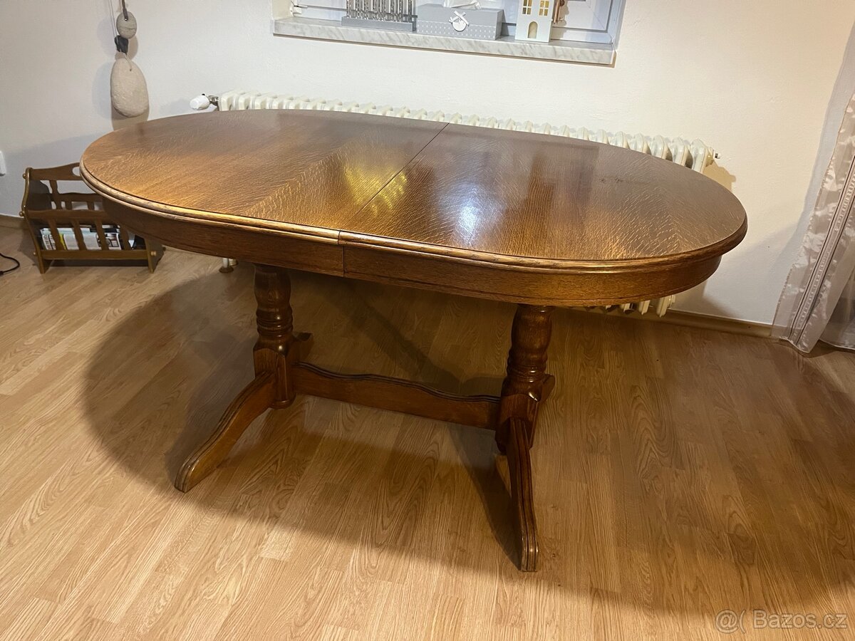 Stůl z masivu - tmavý dub - 5