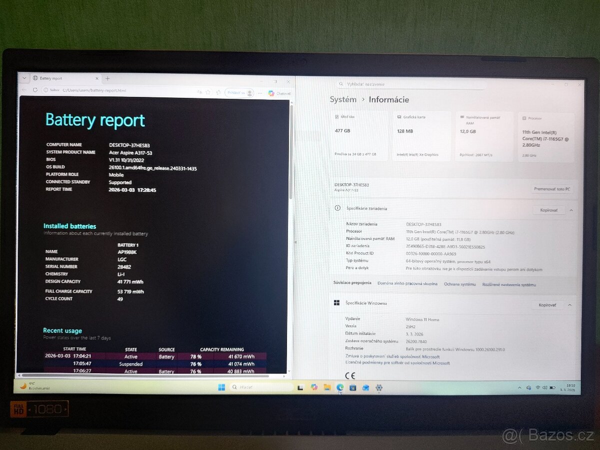 Acer A317-53 | i7 11.gen • 12GB • 512GB - 5