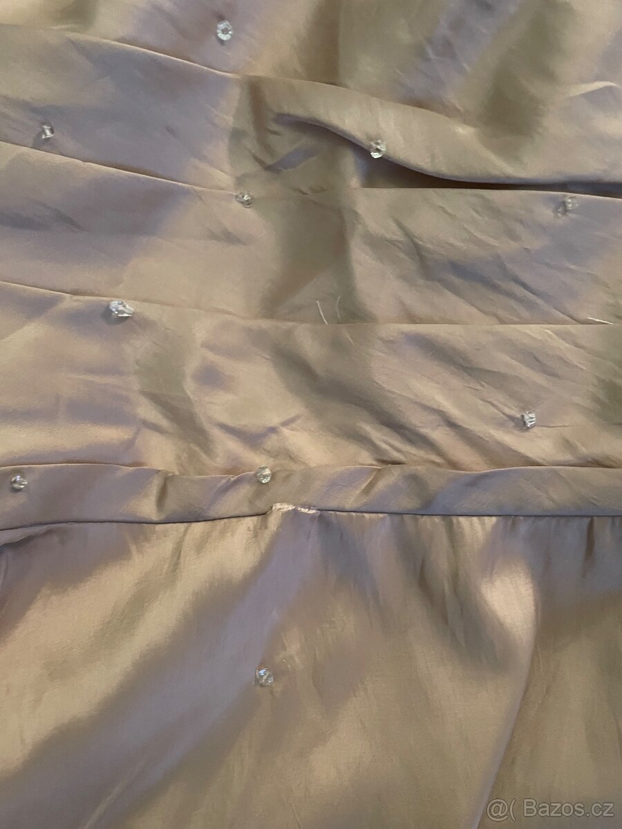 Krásné zlaté společenské šaty vel. 36 – 38 - 5