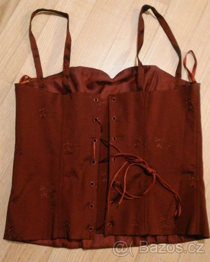 vínové šaty s korzetem - 5