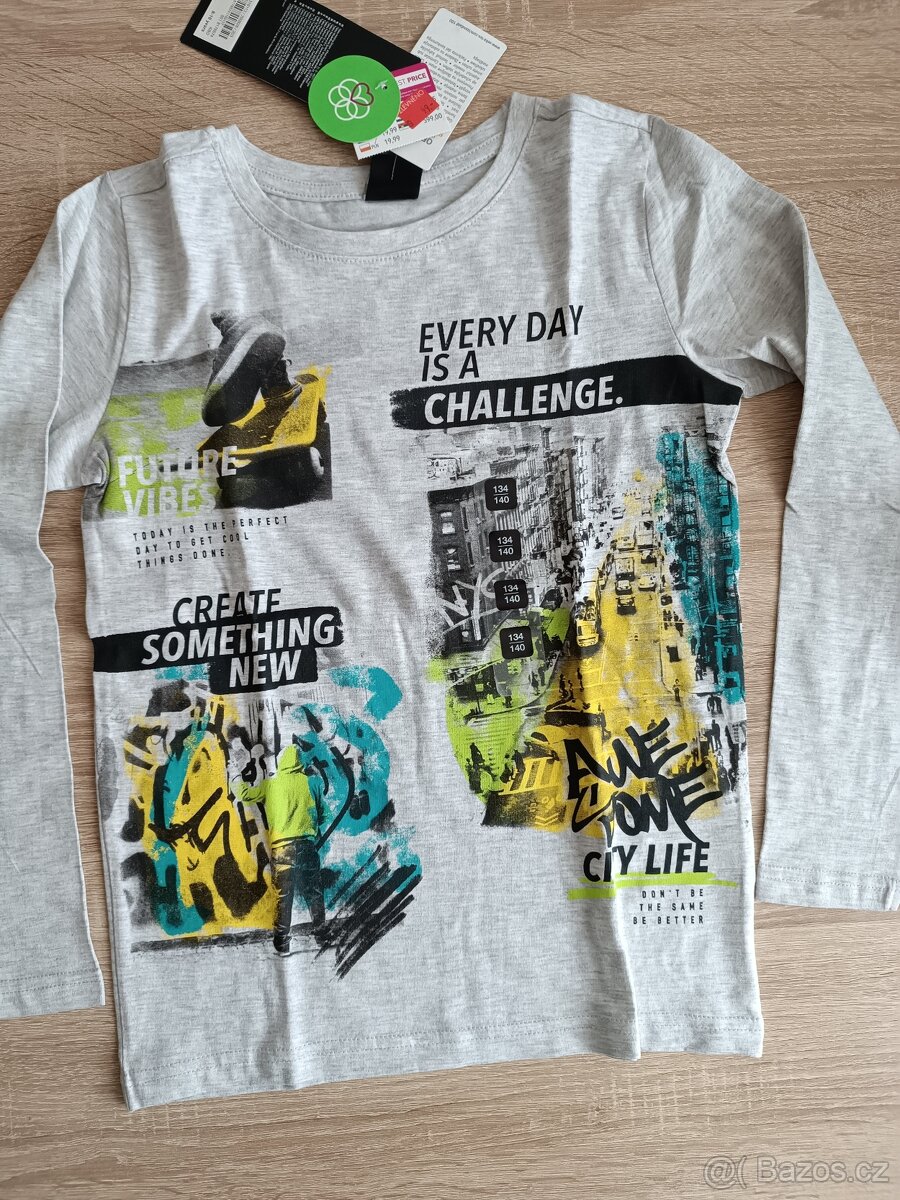 Nová trička - 5 ks - vel. 134/140 - 5