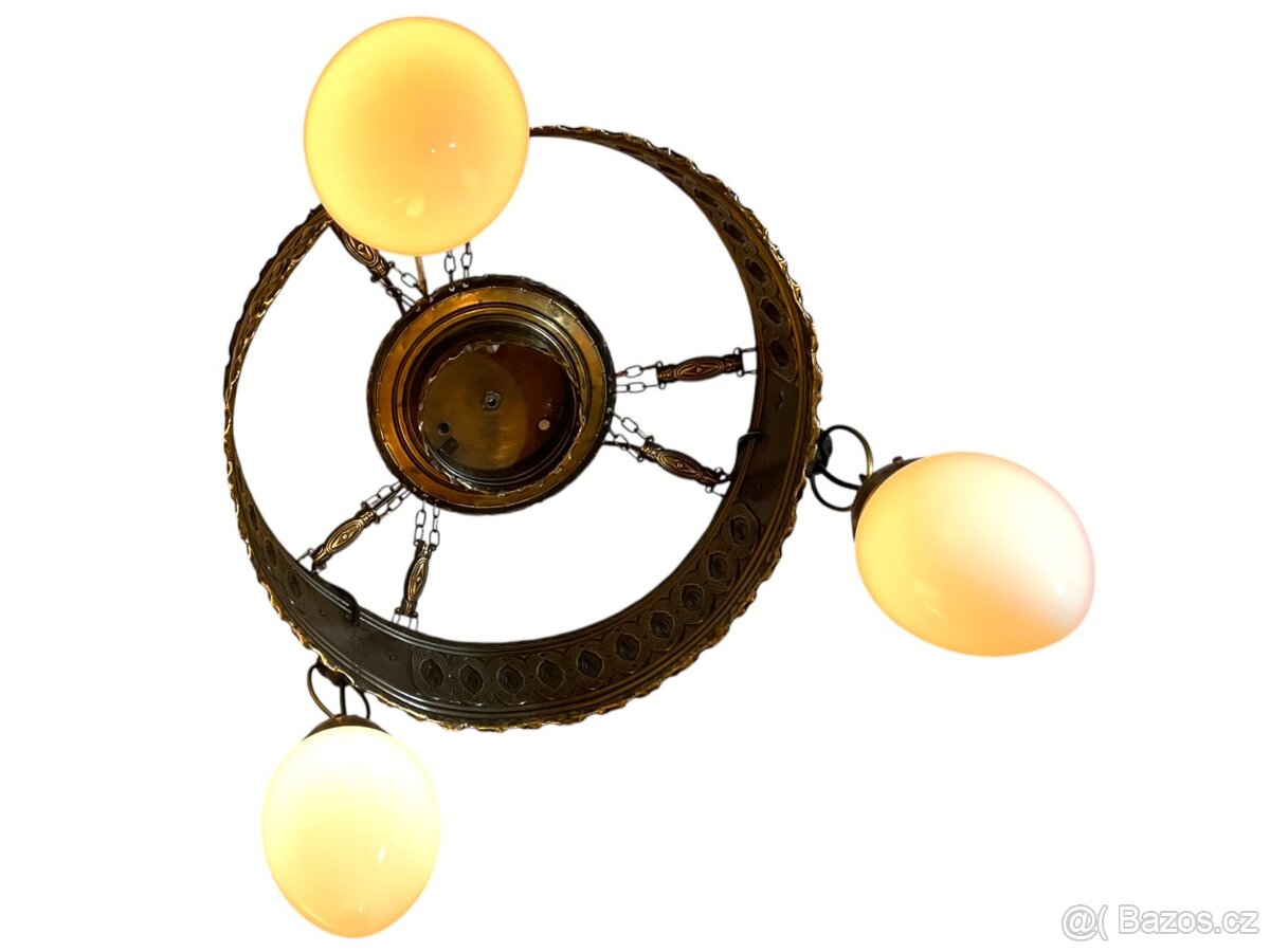 Starožitný stropní lustr - secese - 5