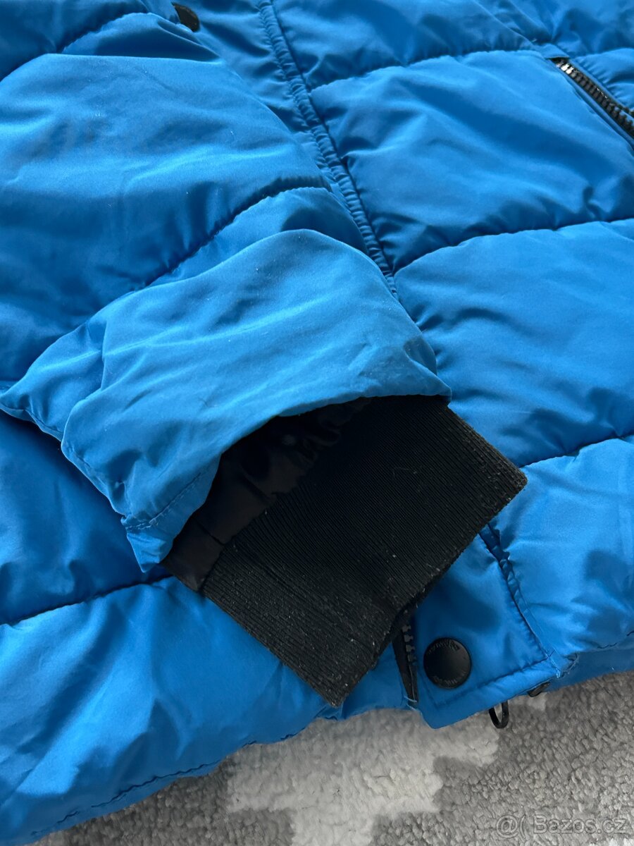 Zimní bunda dětská vel. 152, modrá, péřová, jako nová - 5