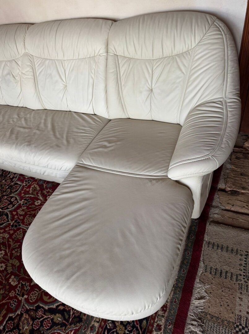 Světlá kožená sedačka do Účka, 4979 - 5