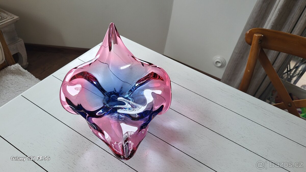 LUXUSNÍ MÍSA HUTNÍ SKLO SBĚRATELSKÁ NÁDHERNÁ - 5