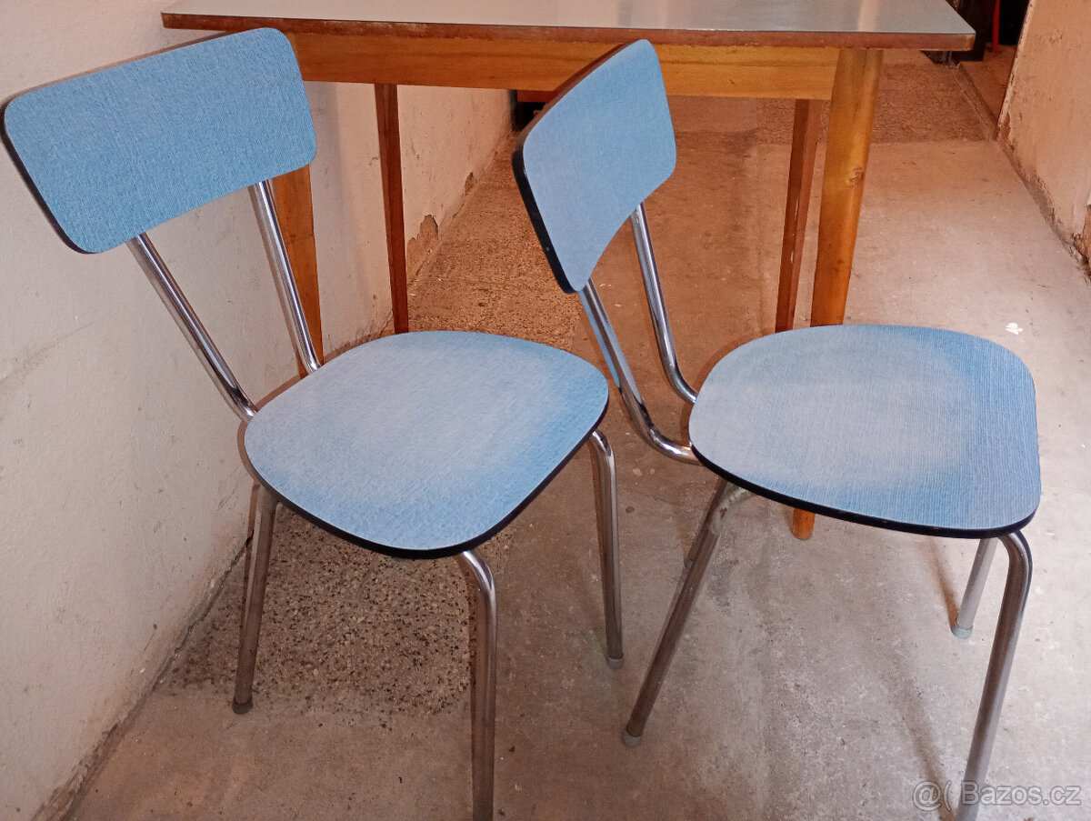 Kuchyňský stůl + 2 židle ,ČSSR 1975 - 5