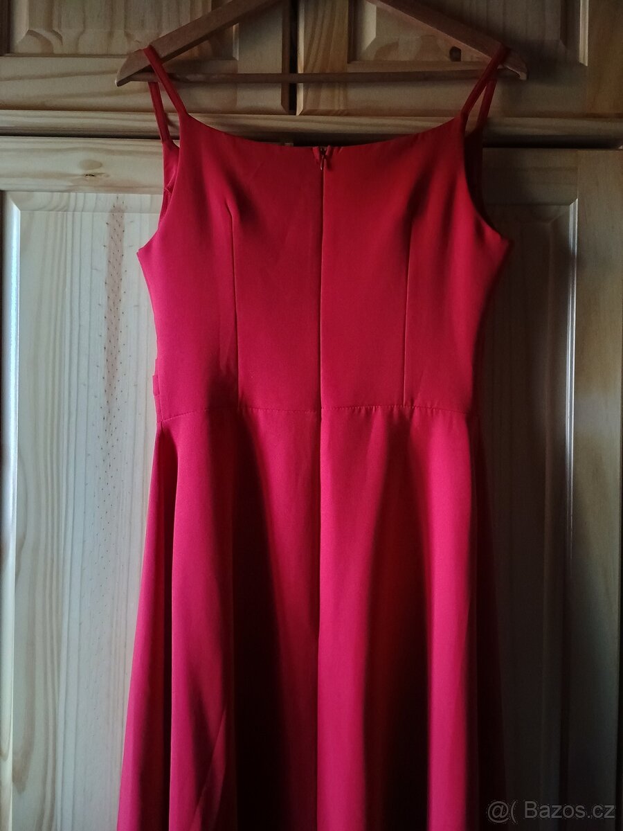 Červené dlouhé šaty Numoco velikost 38 - 5