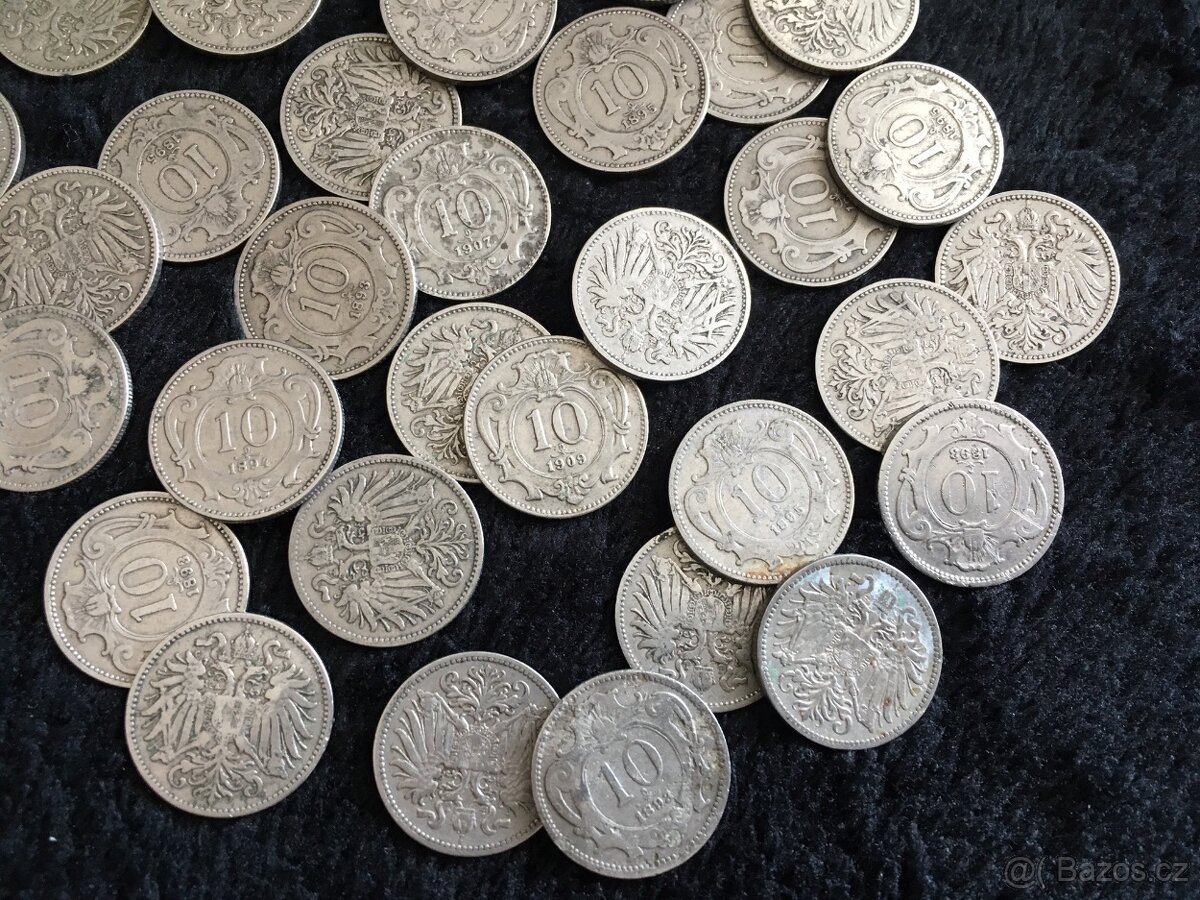 50 kusů 10 hellerů. mince Rakousko Uhersko - 5