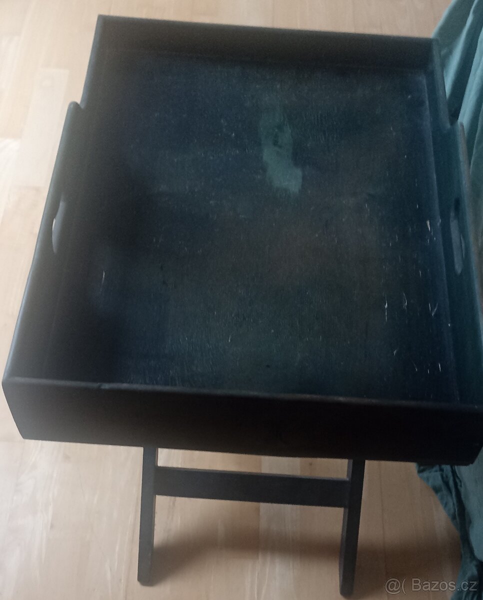 Velký dřevěný servírovací podnos se stojanem - 5