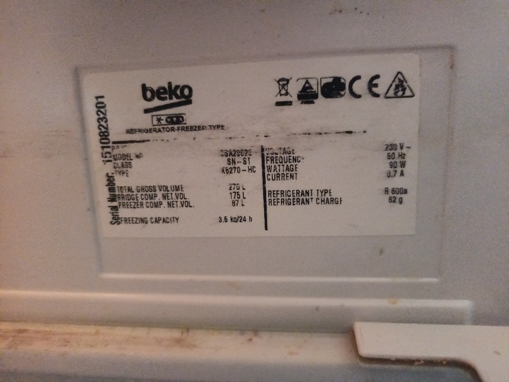 Lednice BEKO 270L - 2-dveř.,175+87L - 5