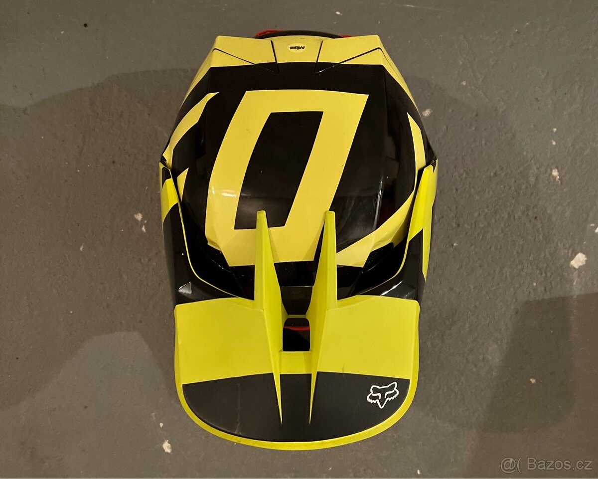 Motokrosová helma Fox V3 Preest Dark Yellow vel. M + brýle - 5