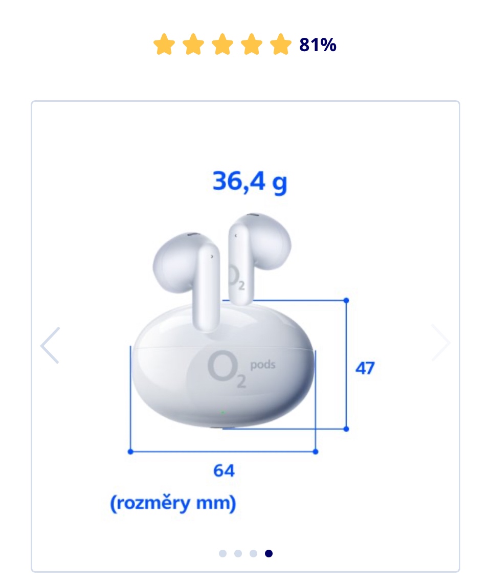 Bezdrátová pecková sluchátka O₂ pods - 5