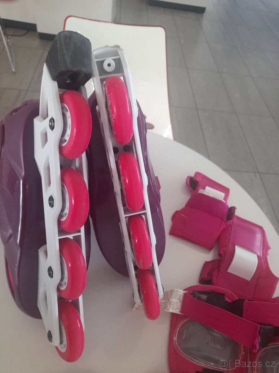 dětské kolečkové brusle Oxelo + chrániče - 5