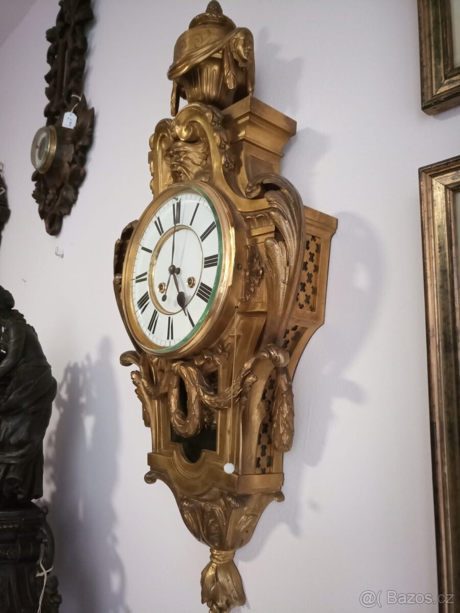 Bronzové zlacené hodiny - 5