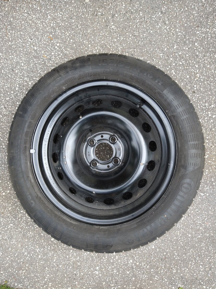 4x letní pneu Continental 195/55 R16 H + rezerva s diskem - 5