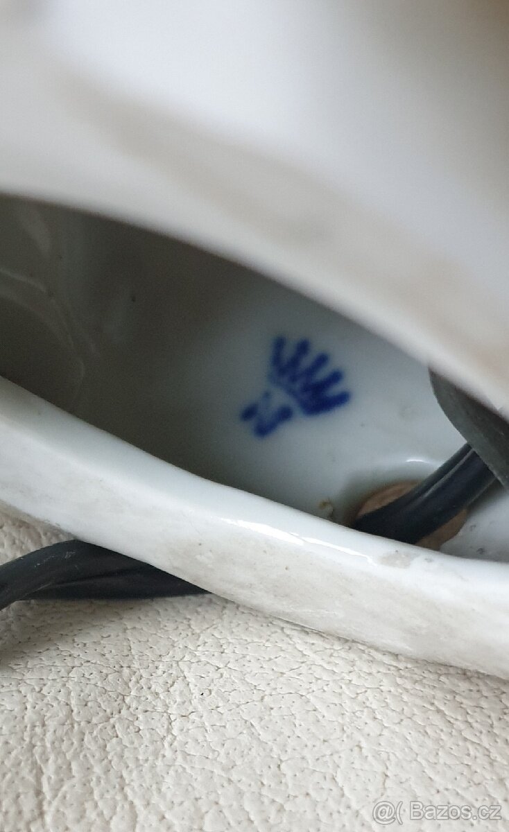 Starožitná lampička opice - Capodimonte - unikát - 5