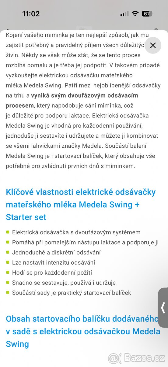 MEDELA Swing + Starter set 1 - 5