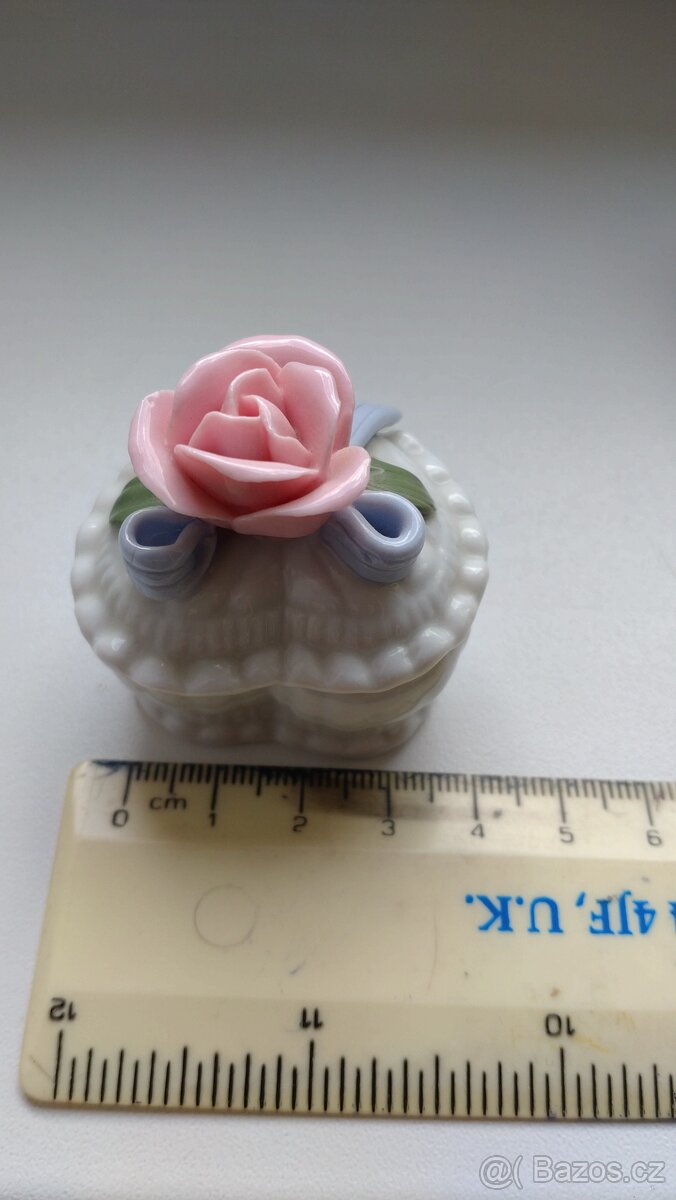 Porcelánová krabička - minidózička, šperkovnice - 5