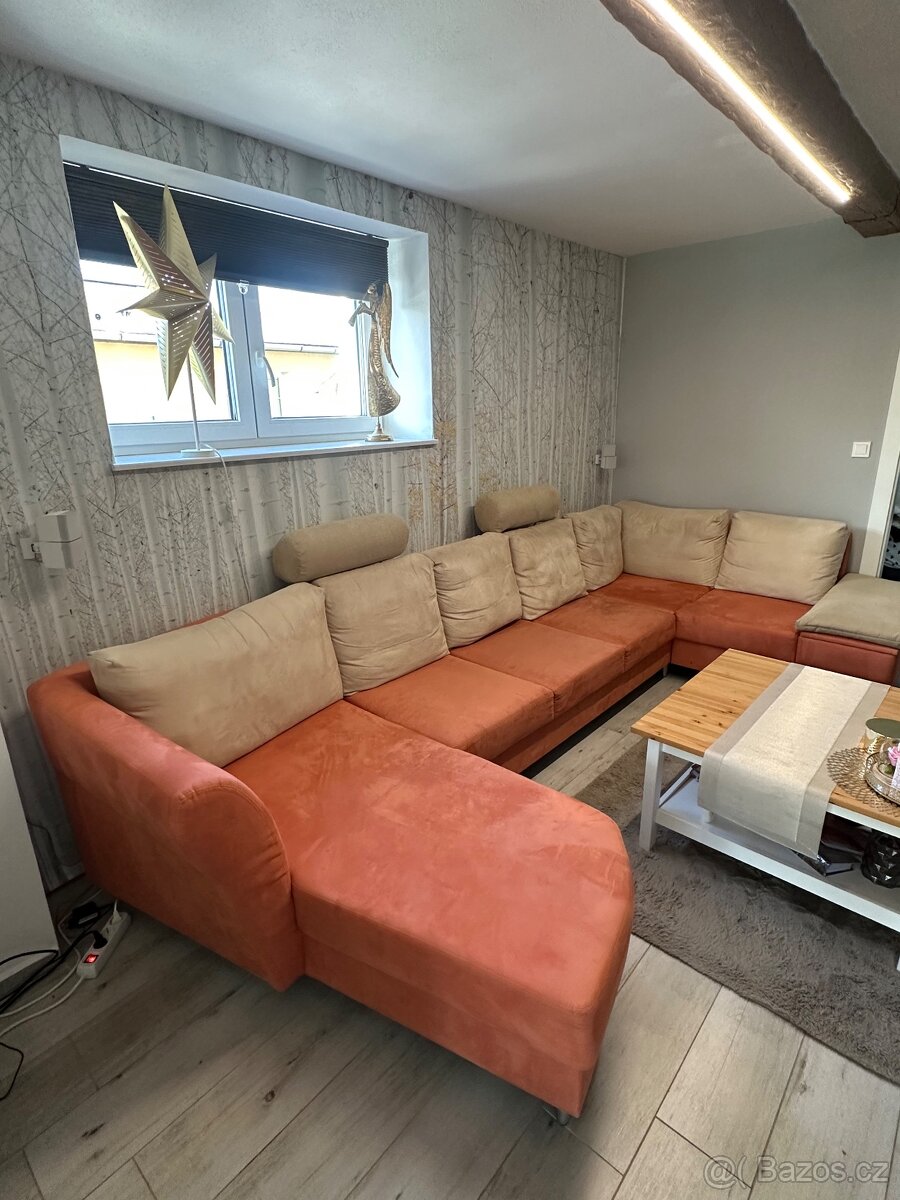 Sedací souprava - broušená kůže NE KOŽENKA - 5