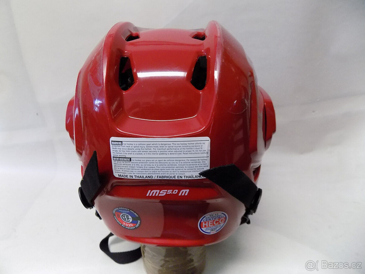 Hokejová helma Bauer IMS 5.0 s mřížkou (černá L + červená M) - 5