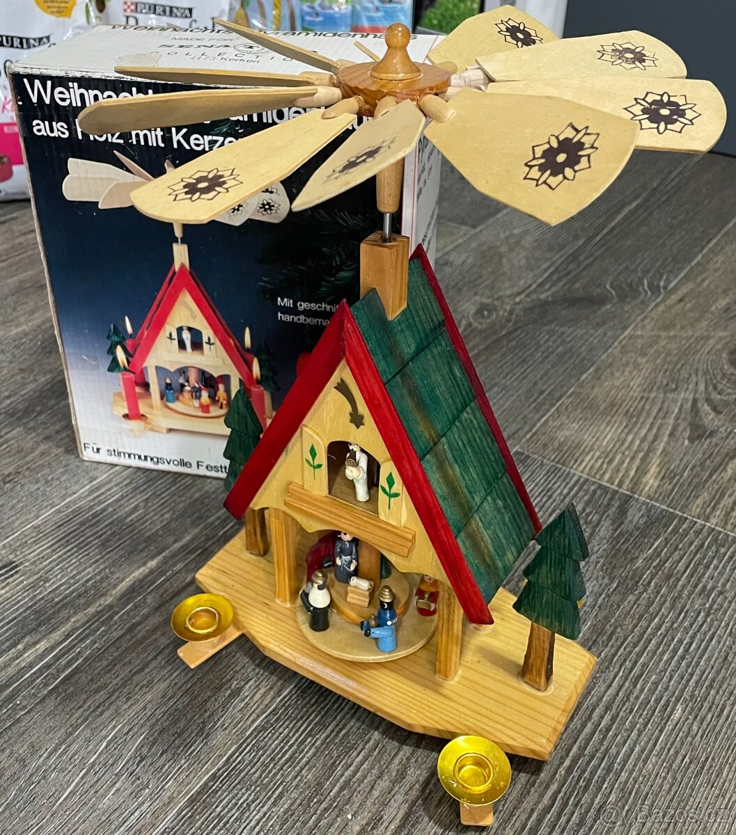 Dřevěný vánoční kolotoč ručně zpracovaný - 5