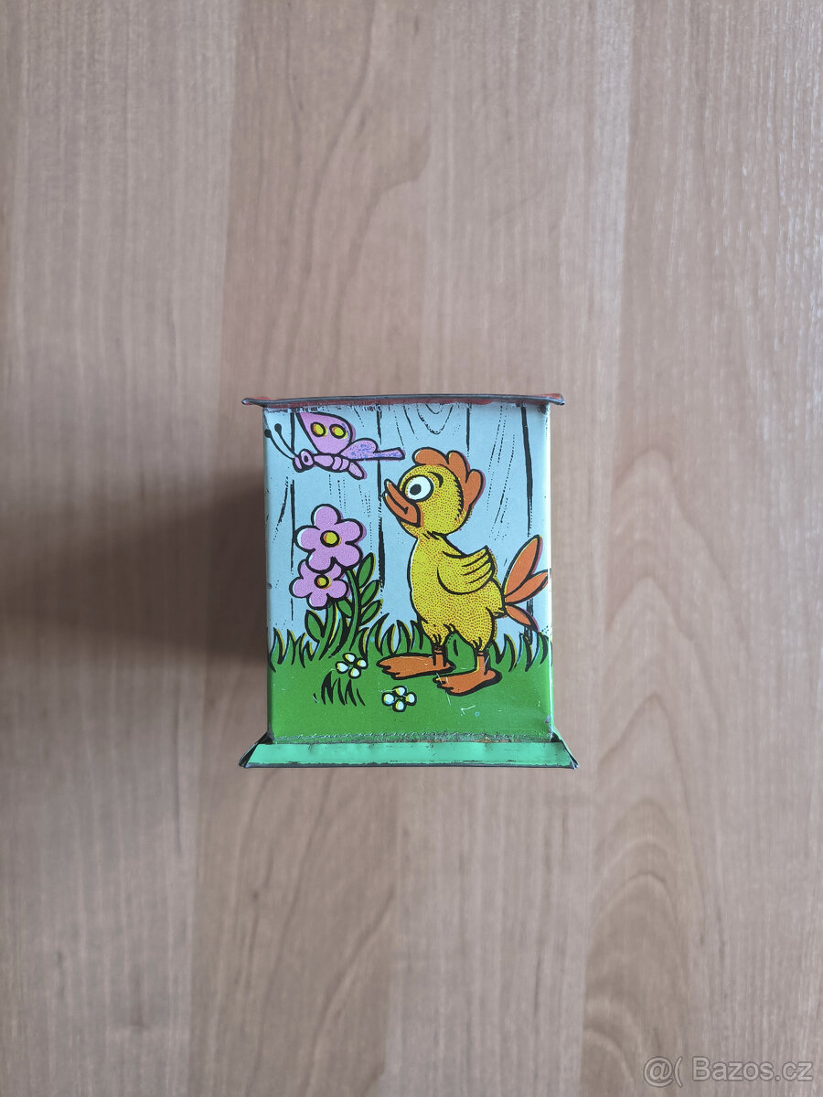 Starožitná retro plechová pokladnička na mince - 5