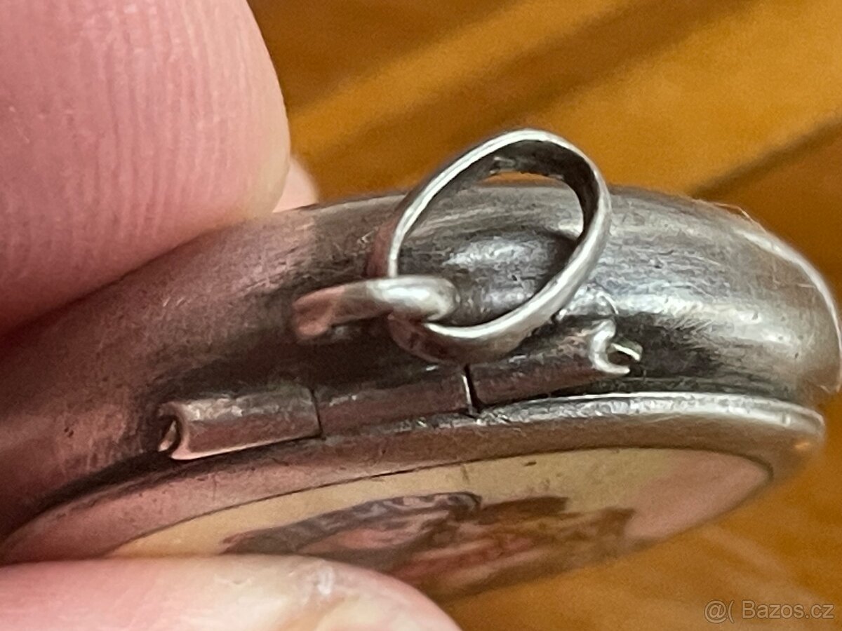 starožitna strieborná madonka +ruženec - 5