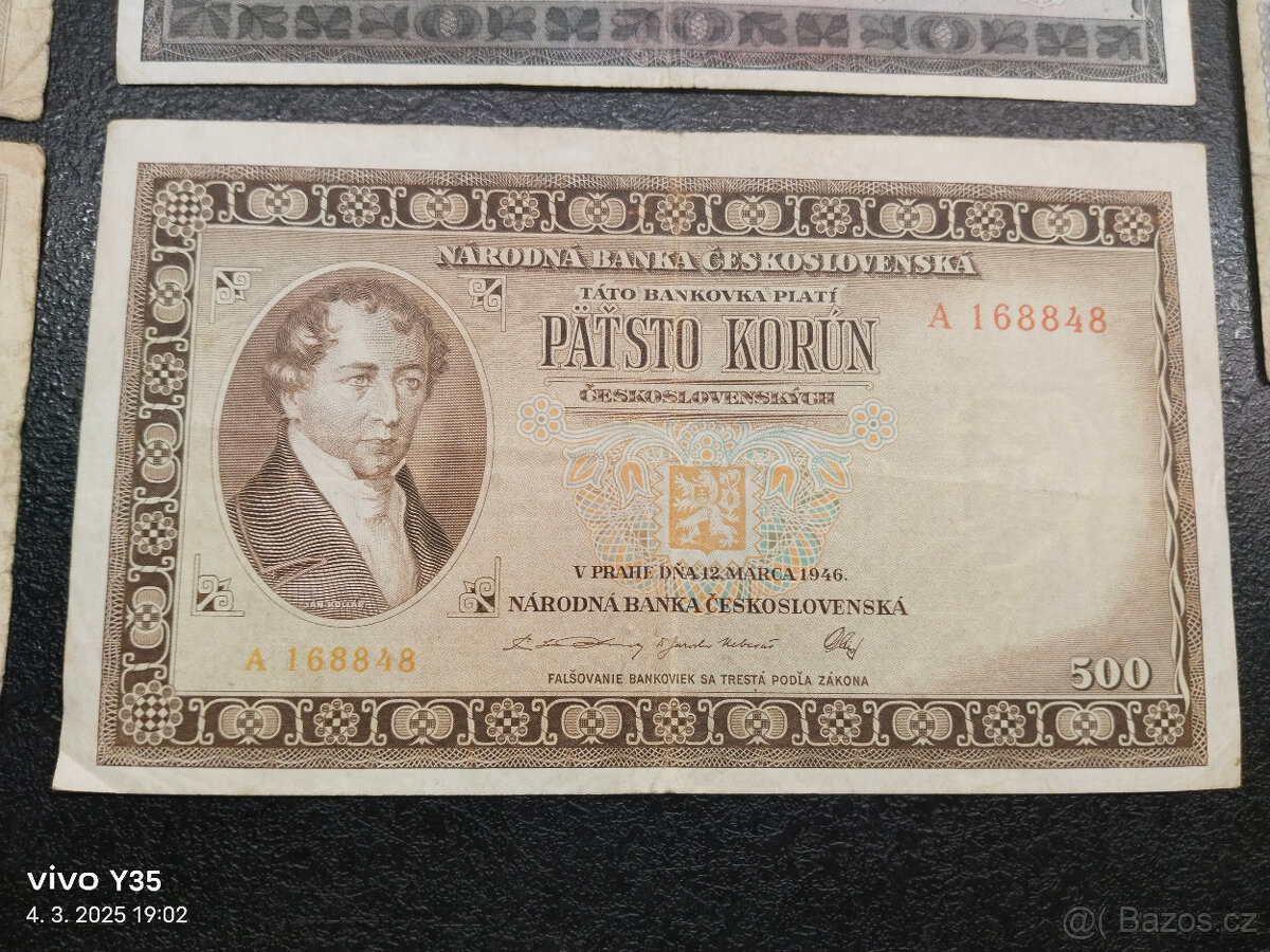 Bankovky Československo 1945 a 1946 - 5