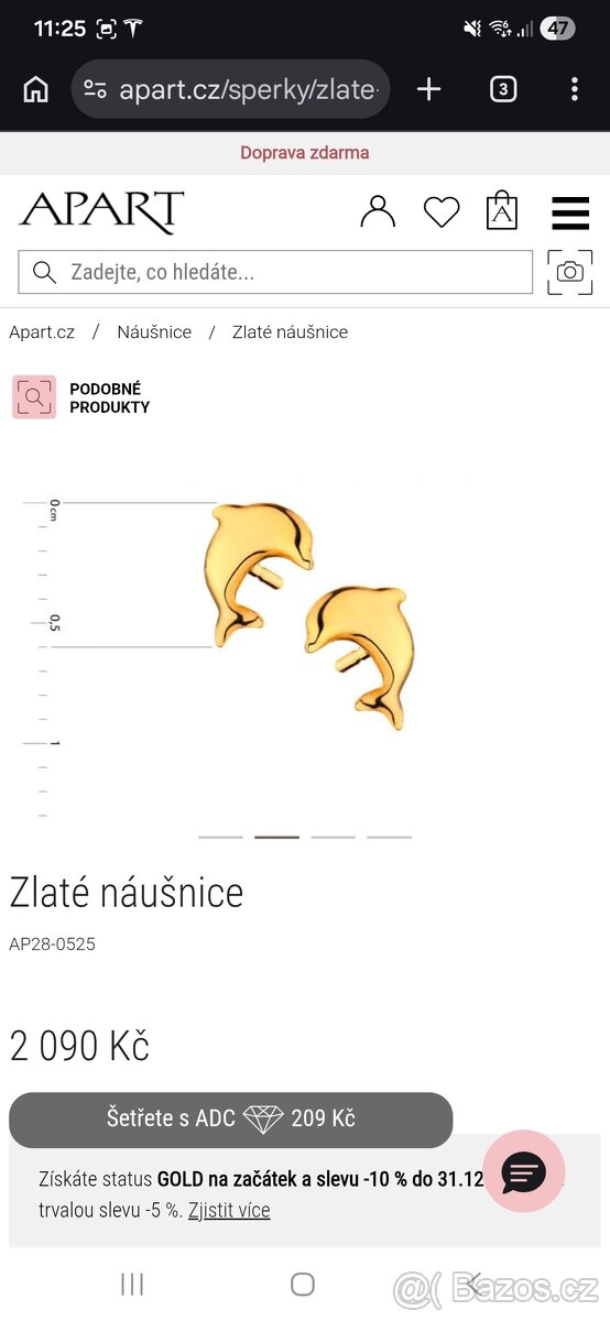 Zlate dětské nausnice - 5