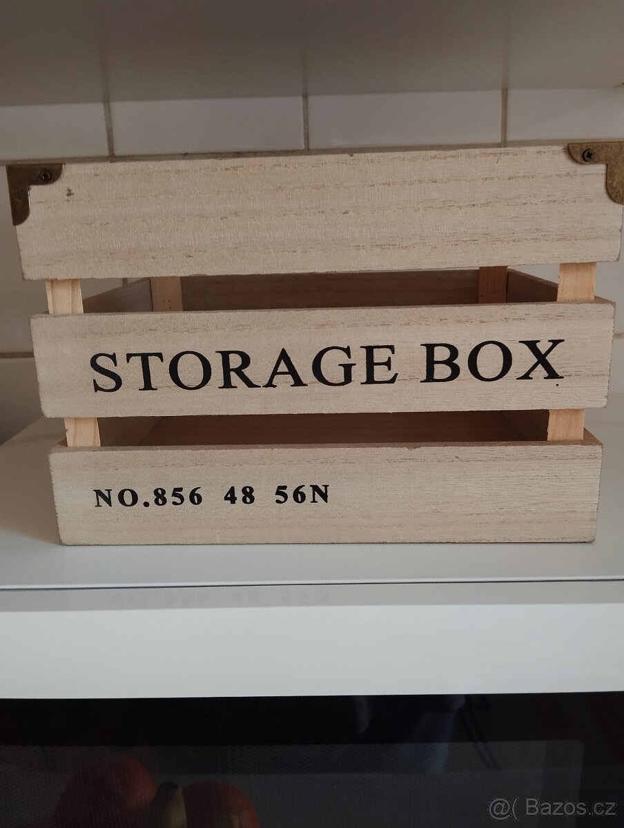 Úložný storage box, dřevěný, bedýnka, dekorace - 5