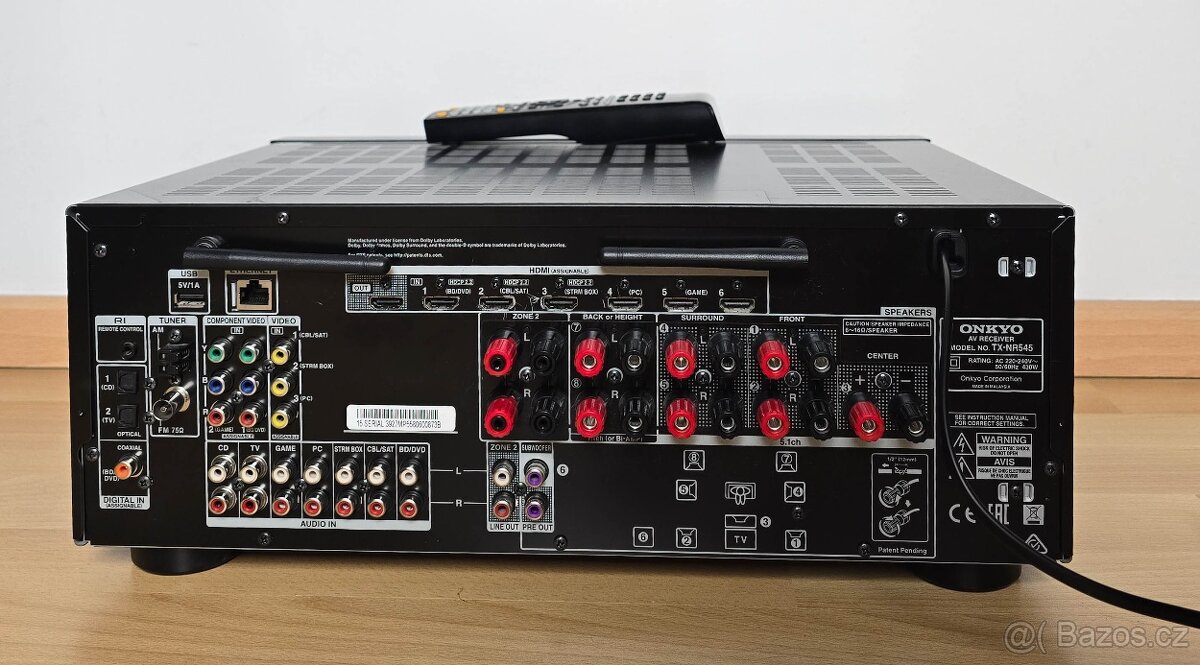 Onkyo TX-NR545 / Dolby Atmos AirPlay, Bluetooth - 5