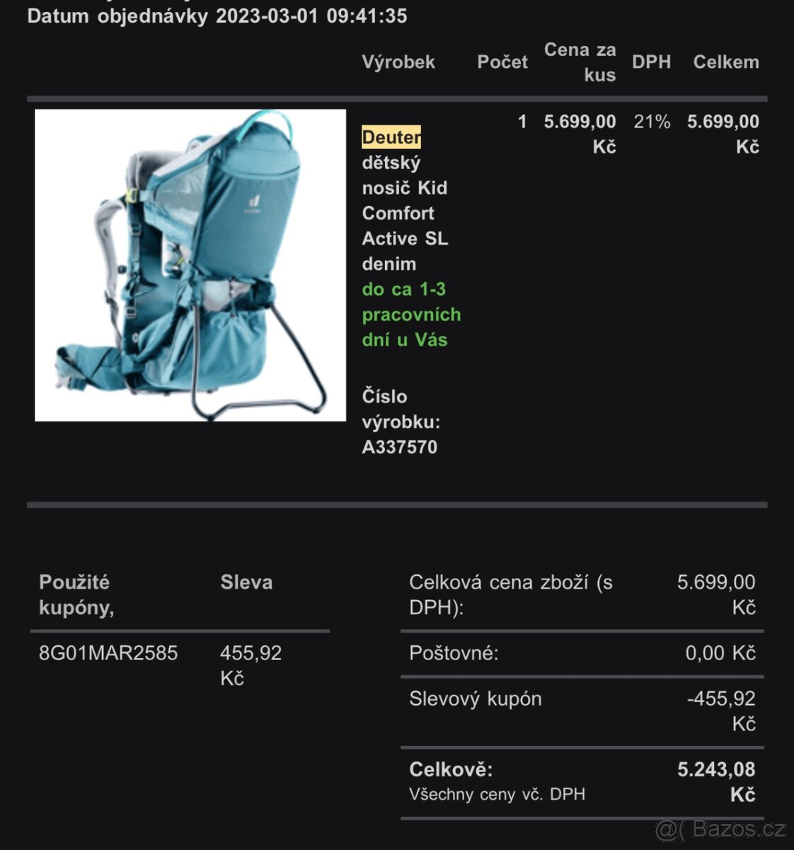 Deuter nosítko Kid Comfort Active SL - 5