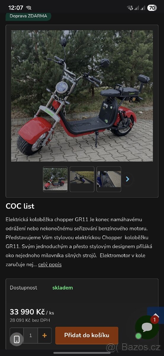 Elektro skútr/ koloběžka - 5