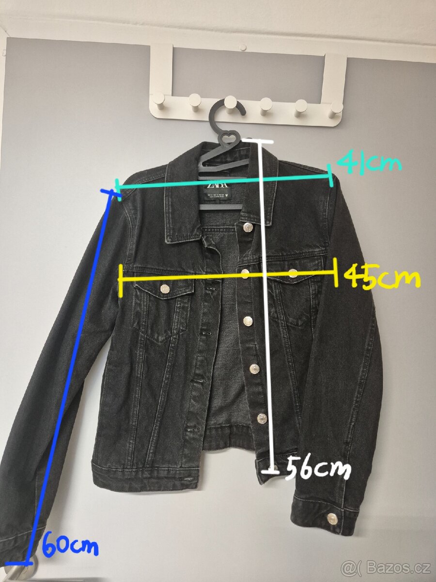 ZARA dámská černá denim bunda - 5