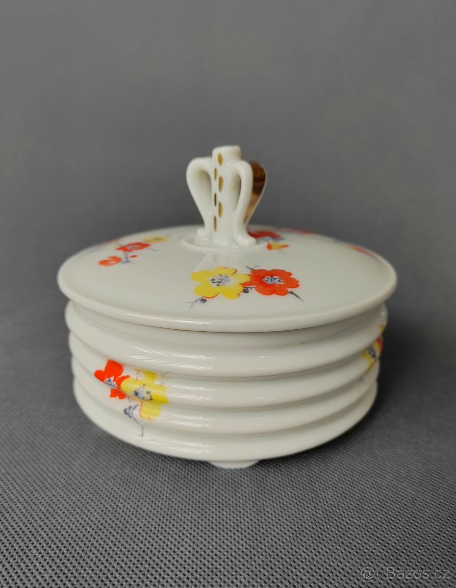 Okouzlující porcelánová bonboniéra/cukřenka Hertel Jacob1930 - 5