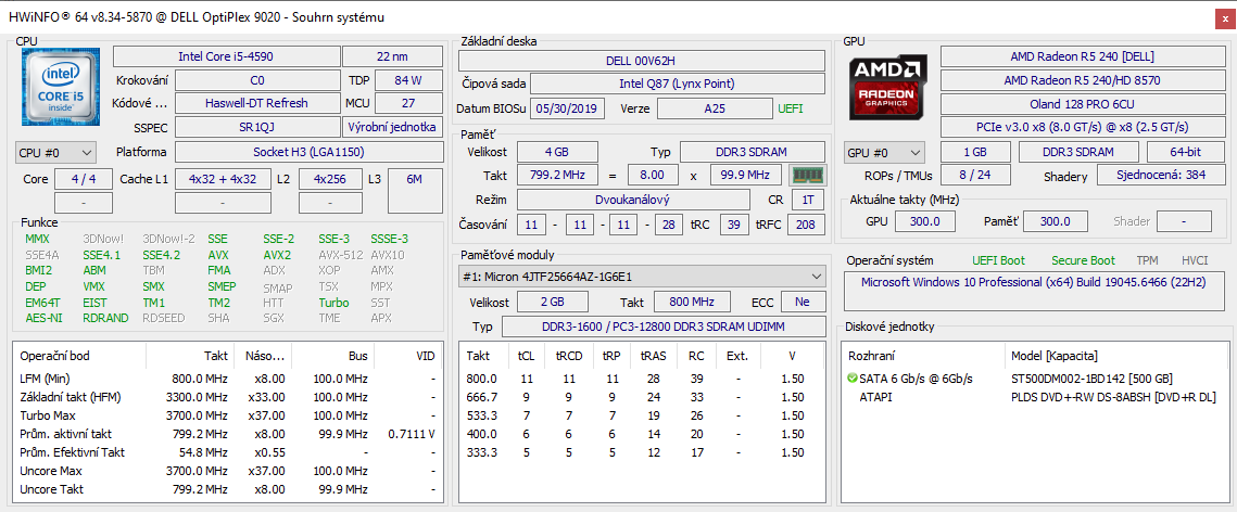 DELL Optiplex 9020 SSF/500Gb HDD/4Gb RAM/DVD/W10/záruka - 5