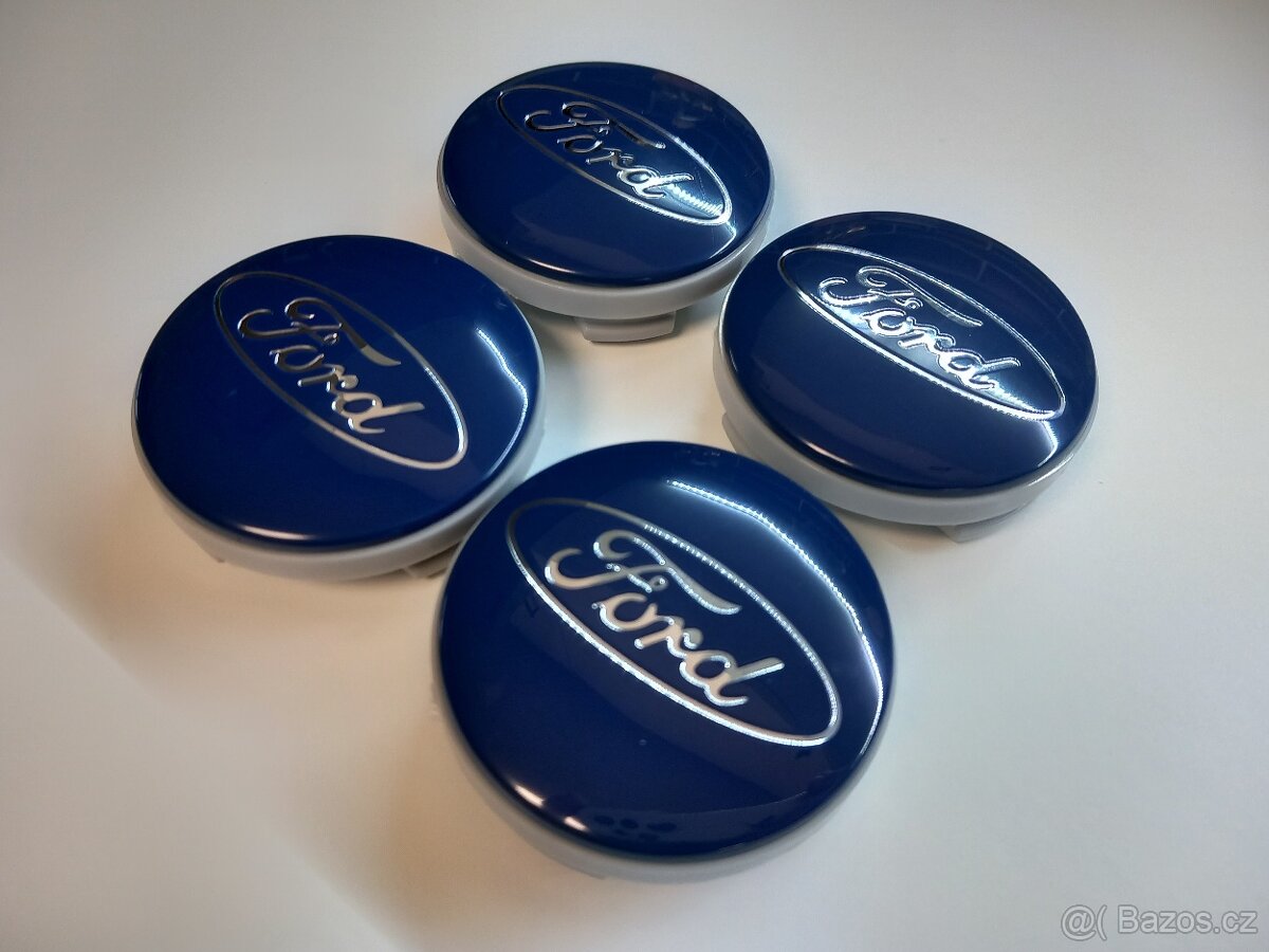 Středové krytky Ford, 54x52mm Modré logo