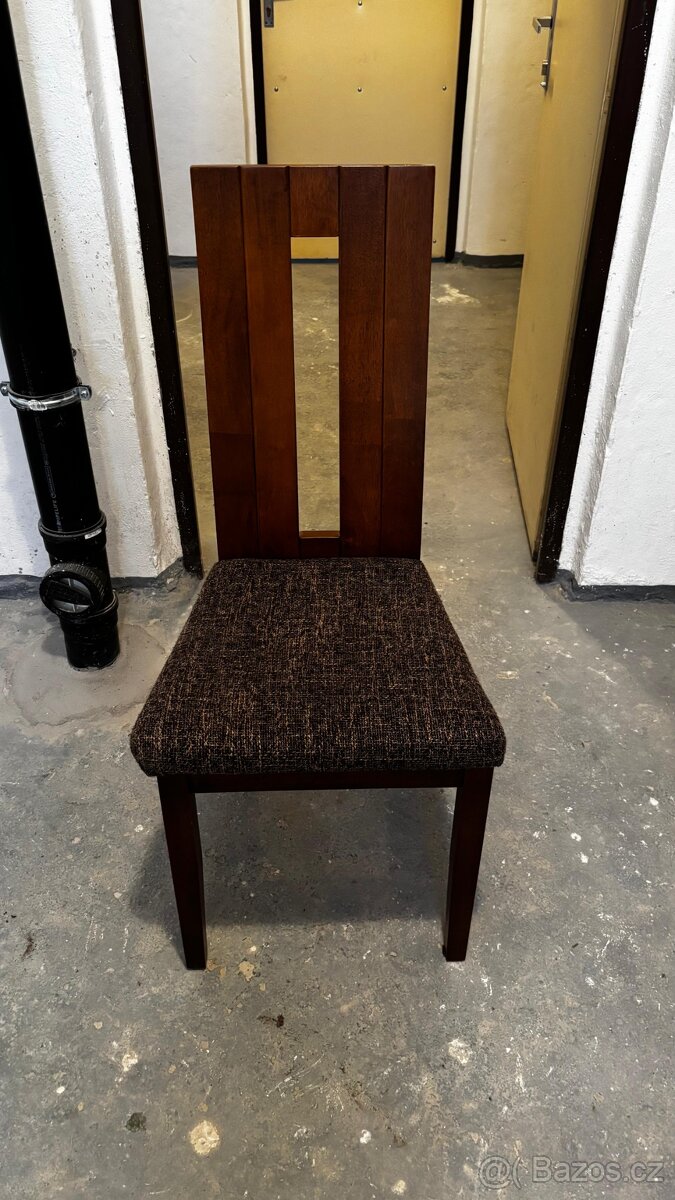 Jídelní set stůl +4 židle ořech - 5