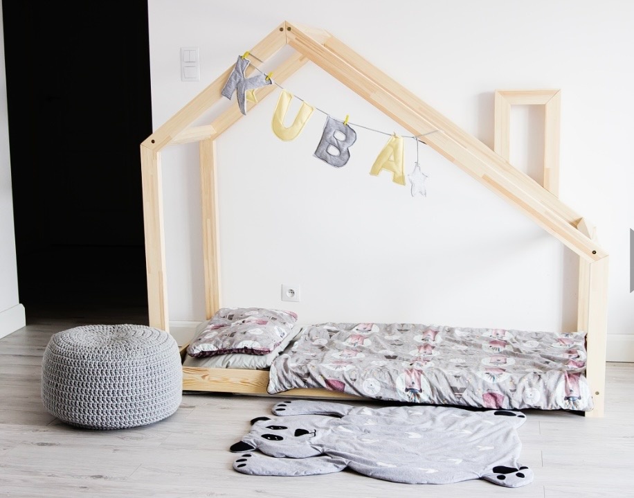 Postel domeček s komínem - 100x200cm - 5