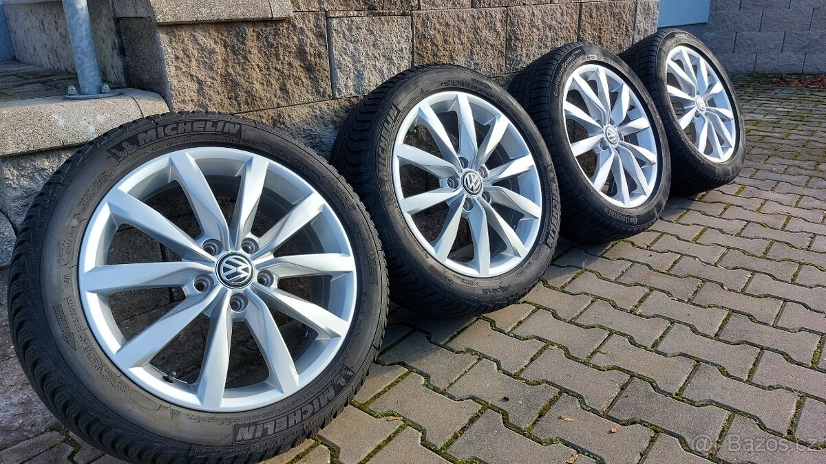 Alu sadu 5x112 r17 Dijon originál vw golf zimní pneu - 5