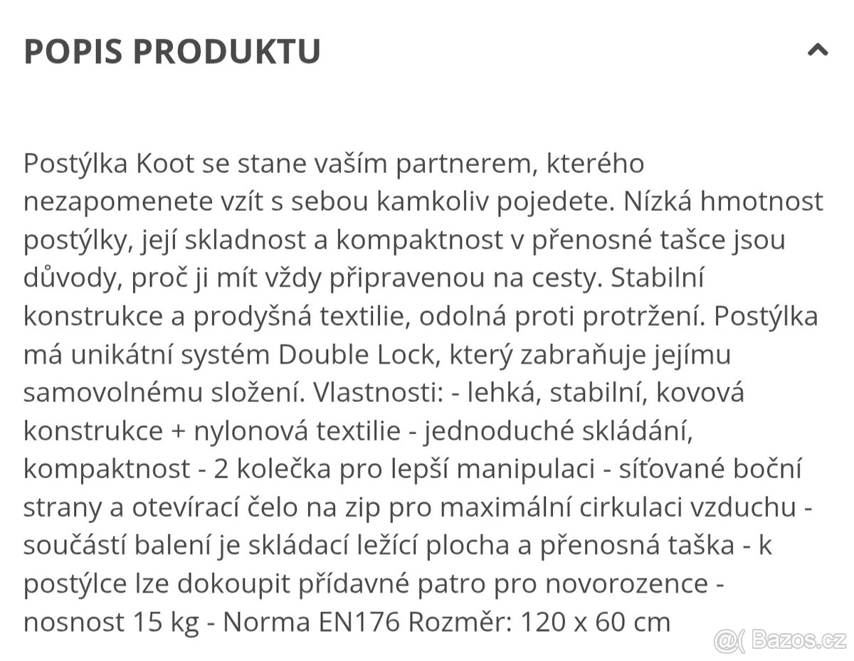 Cestovní postýlka Petite & Mars Nová - 5